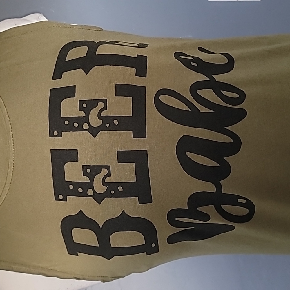 Beer Babe Graphic Tank Top Small Super Soft Black Racerback Party Tank